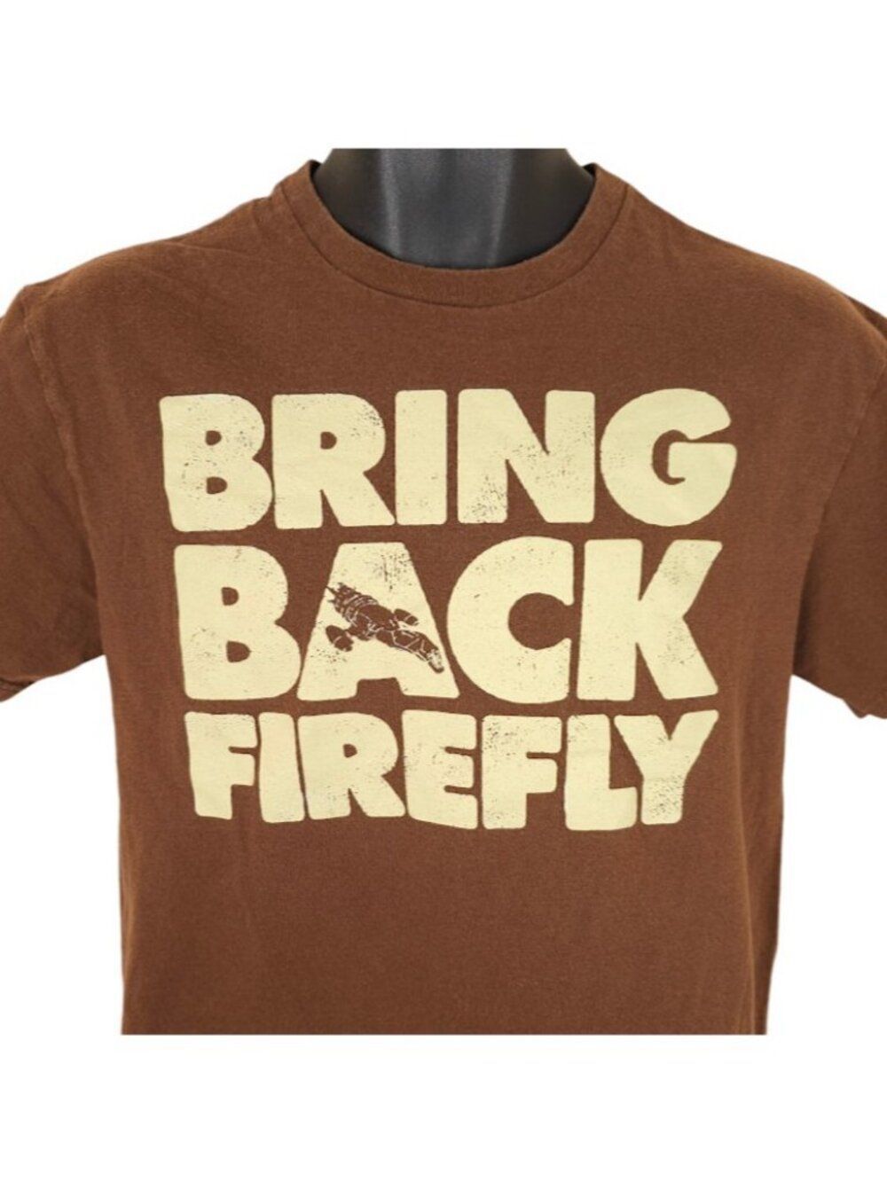 Bring Back Firefly Crop Top T Shirt Mens Size Medium Brown Sci Fi TV Series